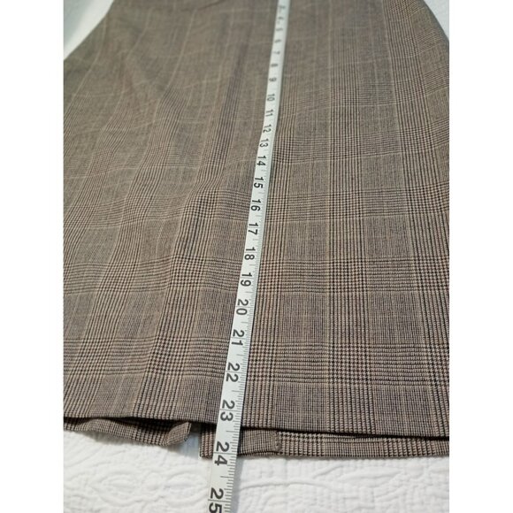 J.Crew Womens Wool Plaid Pencil Skirt Size 6 Brown Office - Picture 8 of 8
